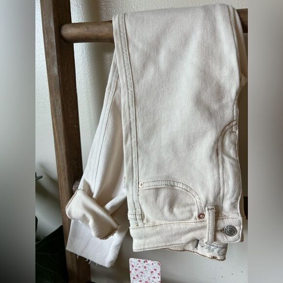 Free People Beige High Rise Skinny Jeans 24 - Picture 4 of 9